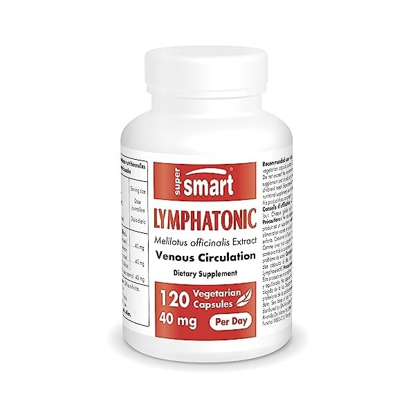 Supersmart - Lymphatonic 20 mg - Extrait de Melilotus Officinalis Standardisé 18% Coumarine - Un Veinotonique Naturel à Base 