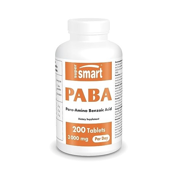 PABA 600 mg - Anti-UV Naturel à Base d’Acide Para-Amino-Benzoïque - Contribue à Freiner l’Apparition des Coups de Soleil - Ai