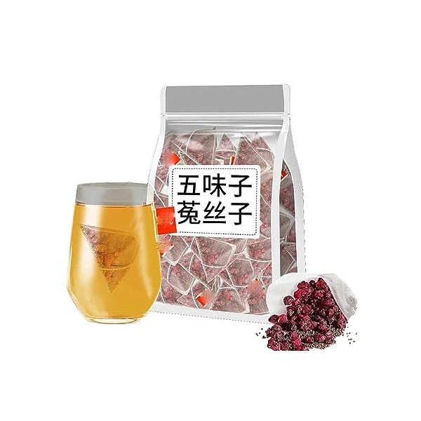 Five Flavors Goji Berry Tea, 50 Bags/Box Goji Berry Tea Organic, Essential Chinese Herbal Tea for Men, Five-Flavor Goji Berri