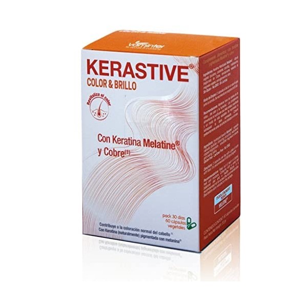 KERASTIVE - Couleur et brillance - Répond aux besoins de santé et de croissance des cheveux - 60 capsules - 30G