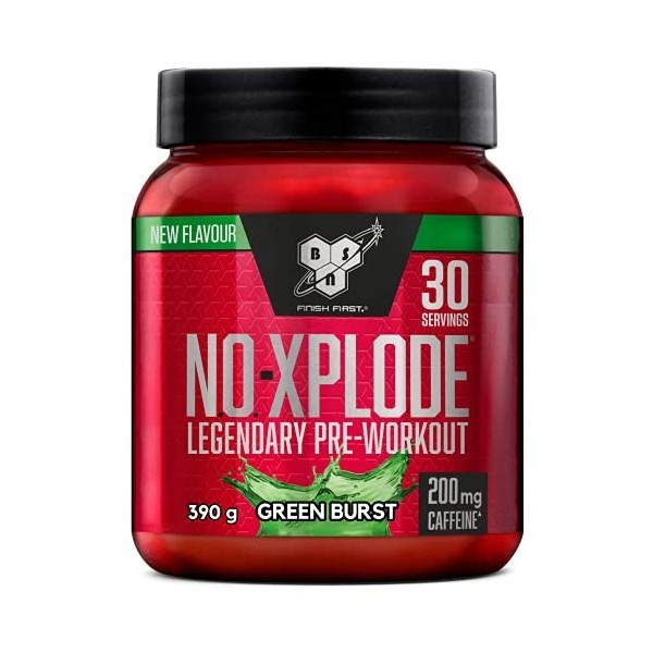 BSN Nutrition N.O.-Xplode Complément alimentaire Pre Workout en poudre, maintient lénergie et la concentration avec caféine,