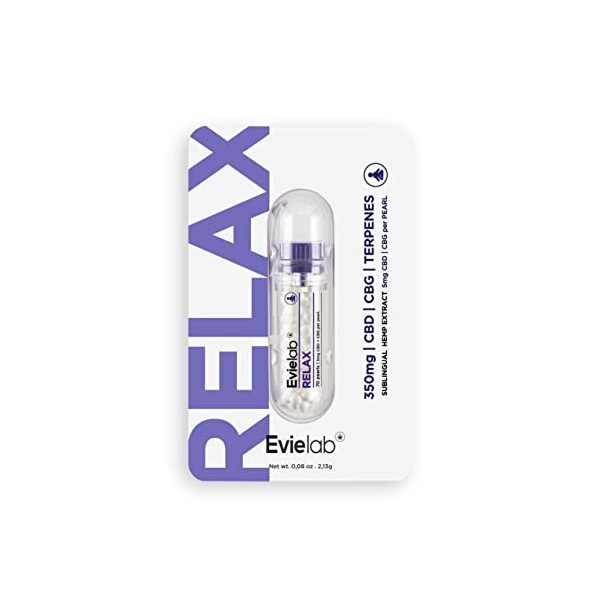 Micro perle sublinguale - Relaxation - 350mg - 100% Naturel - Vegan - Sans sucre - Fabriqué en France - RELAX - Evielab