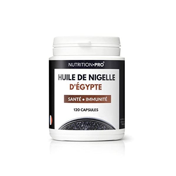 Huile de nigelle dÉgypte - 120 capsules | Certifiée pure et naturelle | Pressée à froid | Santé/immunité | Fabriquée en Fran