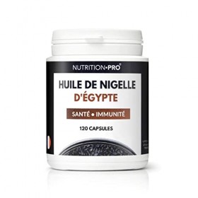 Huile de nigelle dÉgypte - 120 capsules | Certifiée pure et naturelle | Pressée à froid | Santé/immunité | Fabriquée en Fran
