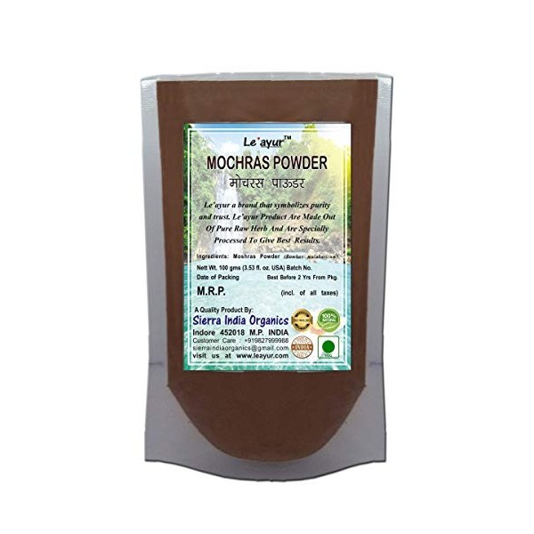 Leayur Poudre de mochras Bombax Malabaricum , 100 g