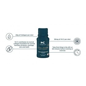 Kinetica Collagène au curcuma lot de 12 20 g de collagène et 50 mg de vitamine D. Saveur orange et mangue nouvelle 