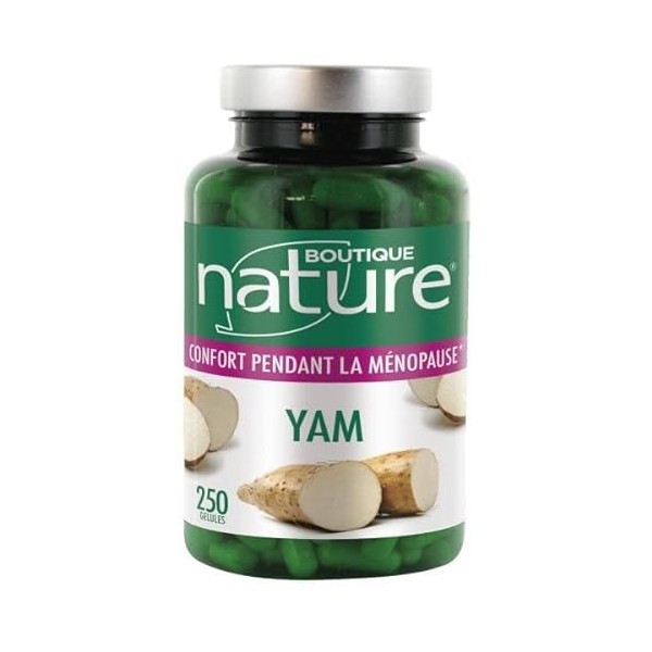 Boutique Nature Complément Alimentaire Yam 250 Gélules Végétales Favorise lÉquilibre du Cycle de Femme/Agit Favorablement su