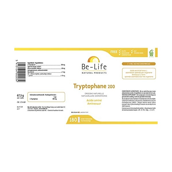 Be-Life - Tryptophane 200-180 Gel