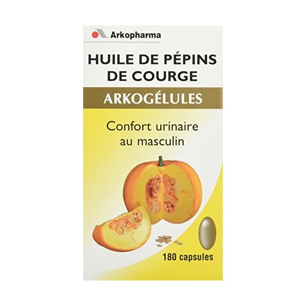 Arkopharma Phytothérapie Cure Arkogélules Huile de Pépins de Courge 180 Gélules