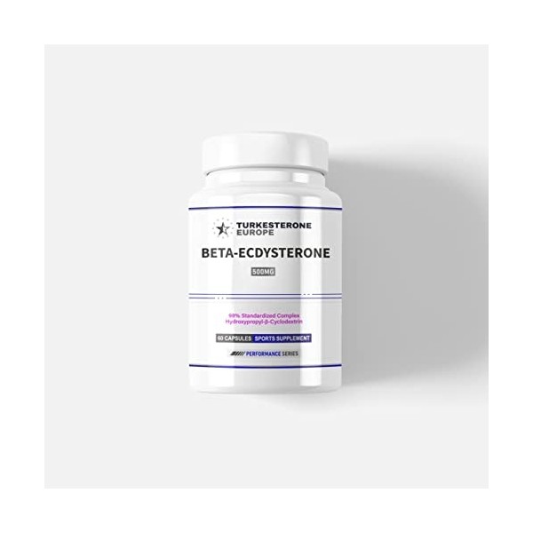 Beta-Ecdysterone 98% Complexe avec Hydroxypropyl-Bêta-Cyclodextrine - 60 Gélules 600mg - Turkesterone Europe®