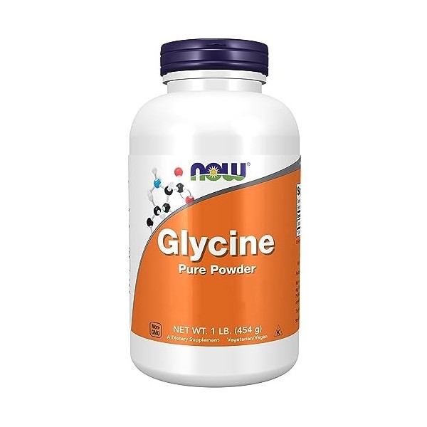 Now Foods, Glycine, Poudre 100% végétalienne, 454g, Testé en Laboratoire, Acide Aminé, Sans Gluten, Sans Soja, Végétarien