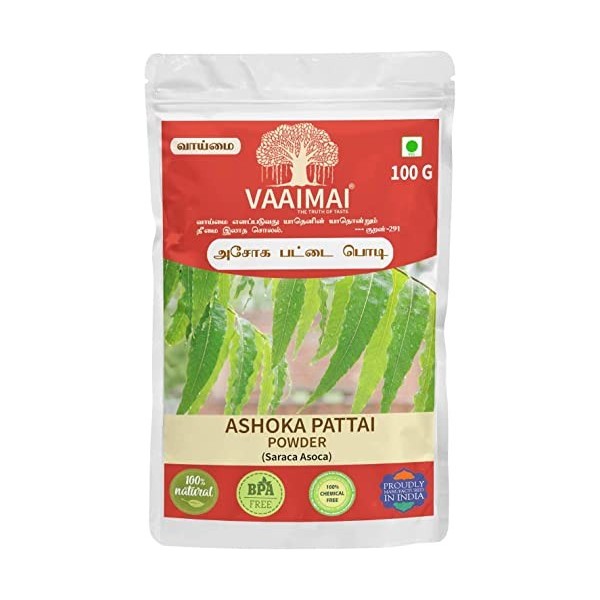 CROW VAAIMAI Poudre Ashoka Pattai / Saraca Asoca, 100 g