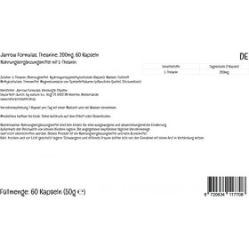 Jarrow Formulas, Theanine, 200mg, Hautement Dosé, 60 Capsules végétaliennes, Testé en Laboratoire, Sans Gluten, Sans Soja, Vé