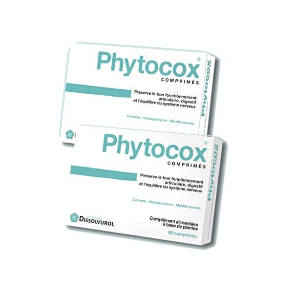 Dissolvurol - Phytocox - Equilibre Articulaire Digestif et equilibre du Systeme Nerveux - Lot de 2 Boites de 60 Comprimés 2 