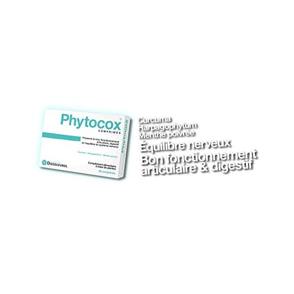 Dissolvurol - Phytocox - Equilibre Articulaire Digestif et equilibre du Systeme Nerveux - Lot de 2 Boites de 60 Comprimés 2 