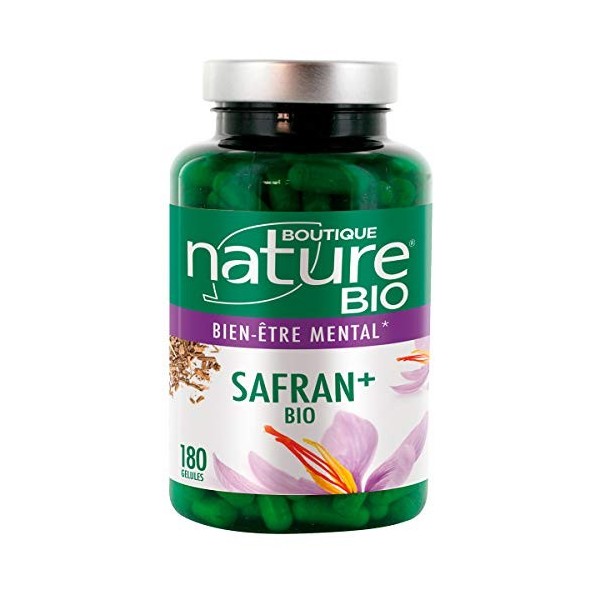 Boutique Nature - Complément Alimentaire - Safran+ BIO - 180 Gélules Végétales - Favorise létat de relaxation et de bien-êtr