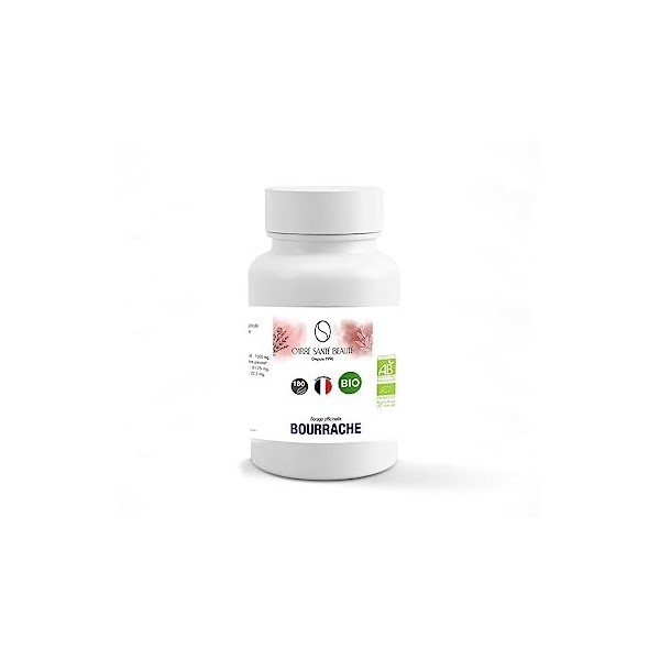 Complément Alimentaire à Base dHuile de Bourrache Bio Dosée à 500mg 180 Capsules