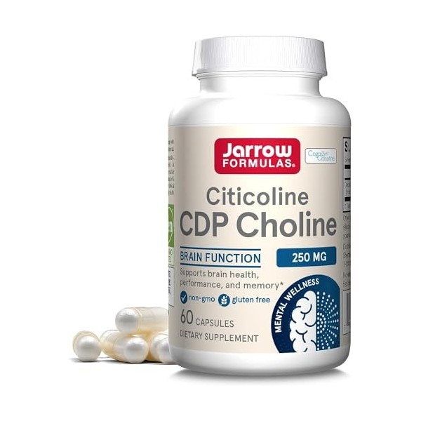 Jarrows Formula Citicoline CDP Choline 250 mg, complément alimentaire pour la santé du cerveau, la performance et le soutien