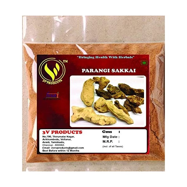 PUB Produits 3V : poudre de Parangi Sakkai 50 g | Chobchini | Smilax Glabra | Parangi Pattai