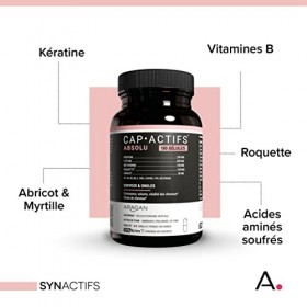 ARAGAN - Synactifs - Capactifs Absolu - Complément Alimentaire Cheveux et Ongles - Kératine, Cystine, Methionine, Roquette, A