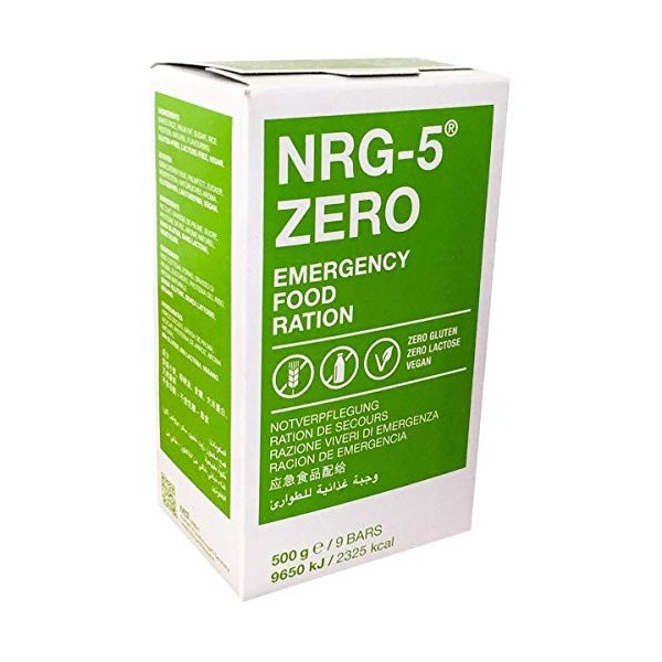 Nourriture durgence 3 x NRG-5 Zero sans gluten 500 g - Barres 3 x 9 - Équipement de base comme EPA