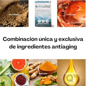 VIVACITAL Nattokinase 2000 - Supplément anti-âge - Avec Chitosan, Curcuma, Coenzyme Q10, Silicium biologique extrait de bamb