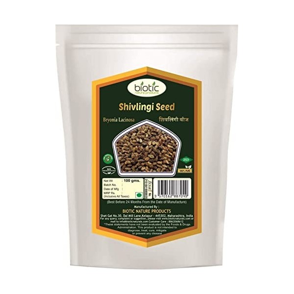 CROW Graines de Shivlingi biotiques - Bryonia Laciniosa - Shivlingi Beej 100 g