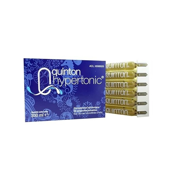 QUINTON | Hypertonic Buvable 30 ampoules + 2 Formats Voyage OFFERTS Isotonique + Hypertonic | Complément Alimentaire