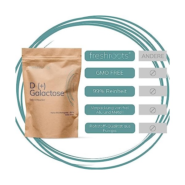 D-galactose 500 g en poudre de haute pureté 99% de pureté, sucre muqueux, végétarien, sucre simple essentiel pour diabétiques