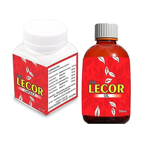 PUB Lecor Vitiligo Capsule – 60 capsules + huile de Lecor, 50 ml