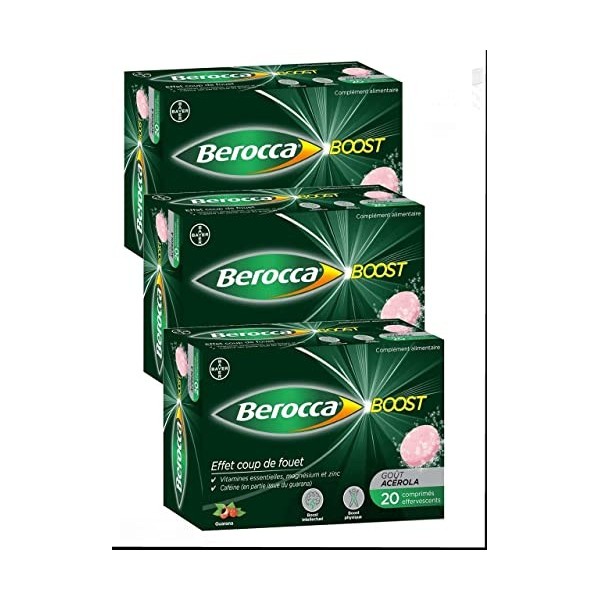 Berocca Boost Comprimés Effervescents - Lot de 3 Boites de 20 Comprimés