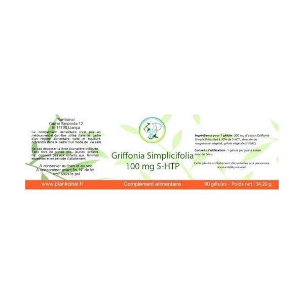 Griffonia Simplicifolia 100mg 5HTP