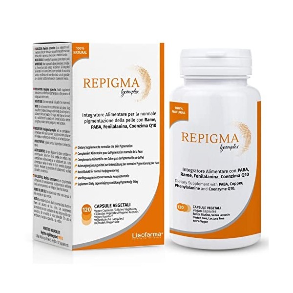 Repigma Lycomplex – Complément alimentaire utile dans le traitement du vitiligo et des taches blanches de la peau – Boîte de 