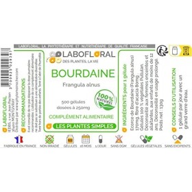 Bourdaine Labofloral 500 gélules dosées à 250 mg - Complément alimentaire - Laxatif naturel, constipation - Fabriqué en franc