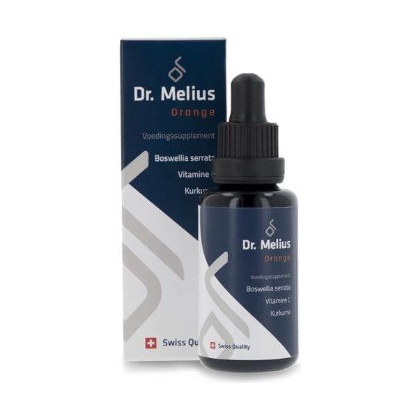 Dr. Melius Orange à la vitamine C & Kurkum & Boswellia Serrata - 60 jours | Naturel | Taux dabsorption exceptionnellement él