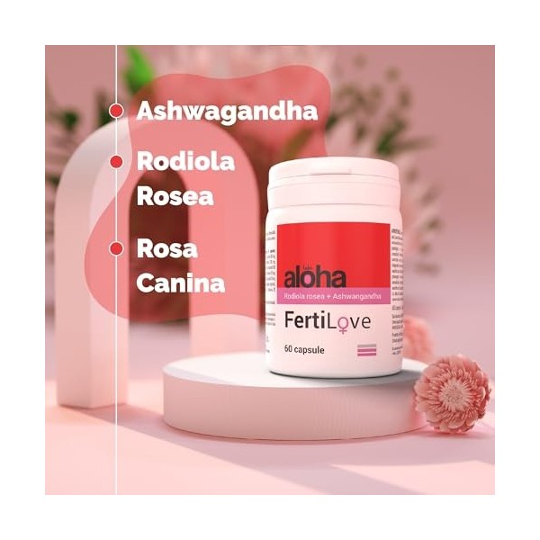 Aloha FertiLove Donna - Supplément pour la Fertilité Féminine Femme Ovulation Conception Grossesse Complément Alimentaire 120