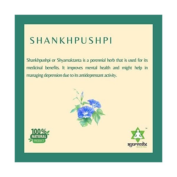 Ayurvedix Shankhpushpi Ark Lot de 3 distillats naturels Shankpushpi
