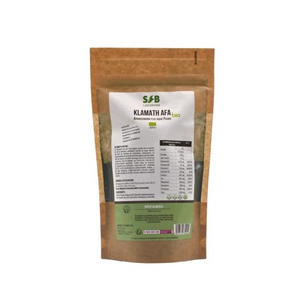 SFB Laboratoires - Klamath Afa Bio - Super Aliment - Riche en Nutriments et Antioxydants - 150g