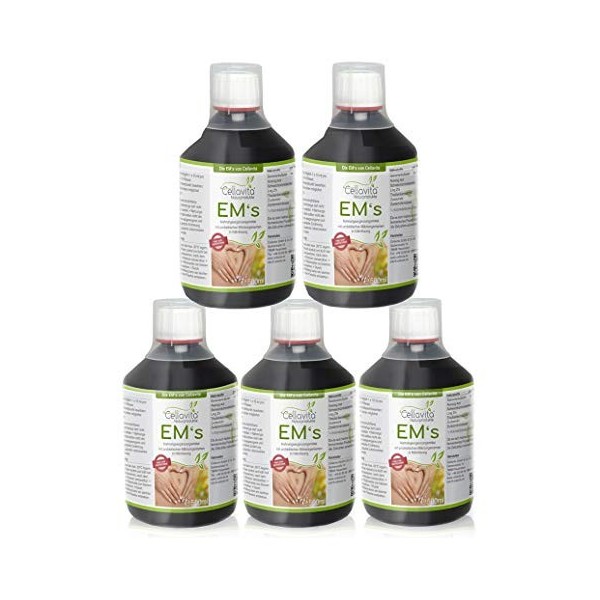 Cellavita Micro-organismes efficaces EMs - Homme et intestinal - plus de 24 cultures de baktieries - Qualité pure - 5 x 5