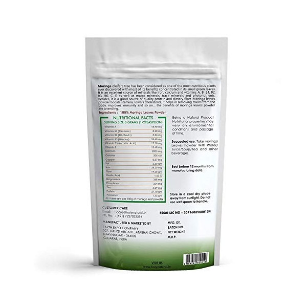 Holy Natural Moringa Leaves Powder 100g