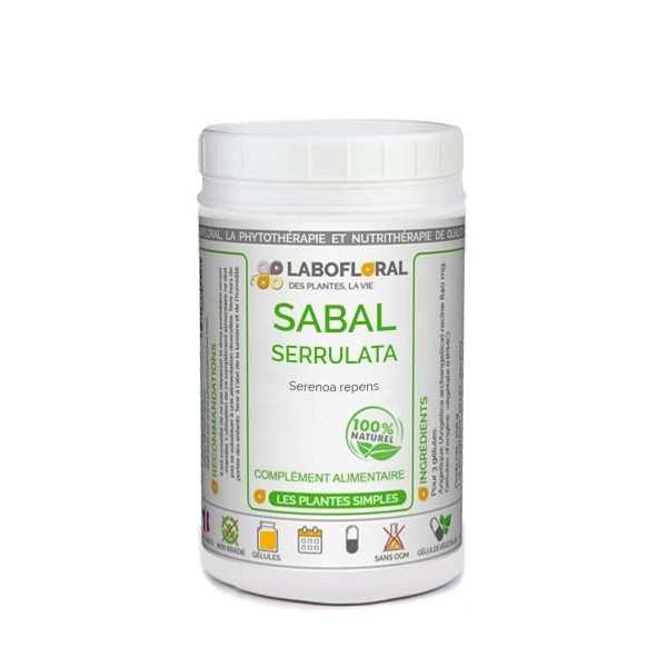 Sabal serrulata Labofloral 1000 gélules dosées à 250 mg - Complément alimentaire - Prostate - Fabriqué en france