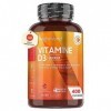 Vitamine D3 Cholécalciférol 2000 ui - Fortement Absorbable - 400 Micro Comprimés Végétariens, 1 An dApprovisionnement, 1 c