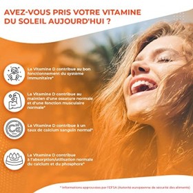 Vitamine D3 Cholécalciférol 2000 ui - Fortement Absorbable - 400 Micro Comprimés Végétariens, 1 An dApprovisionnement, 1 c
