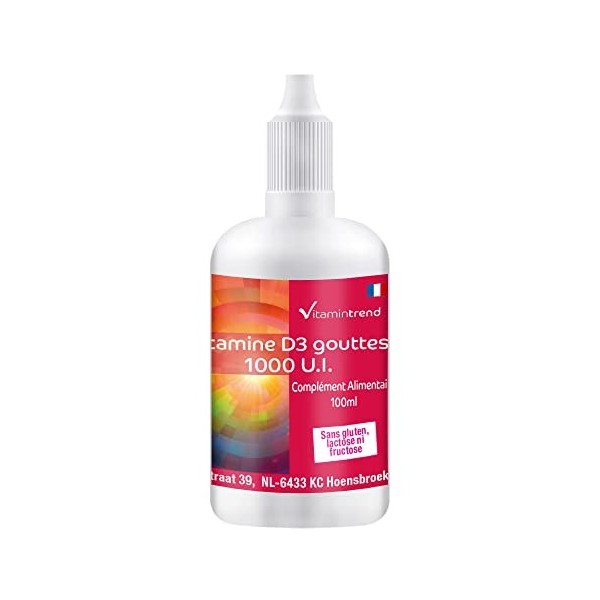 Vitamine D3 Huile 1000 I.E. - 100ml - dosage élevé - Cholecalciferol | Vitamintrend®