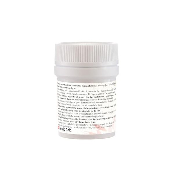 Poudre dacide férulique pure - 5 grammes Pure Ferulic Acid Powder - Un puissant antioxydant et destructeur de radicaux l