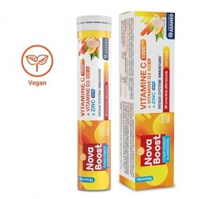 NovaBoost - Vitamine C/Zinc/D3 - Effervescent - Complément Alimentaire - Saveur Orange - x20 Comprimés
