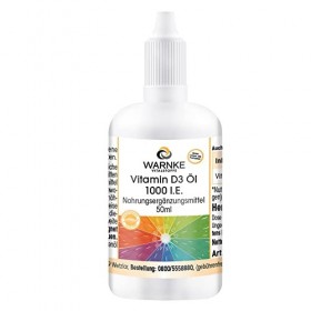 Vitamine D3 en gouttes 50 ml - 1000 I.U. 25µg par goutte, cholécalciférol | Warnke Vitalstoffe