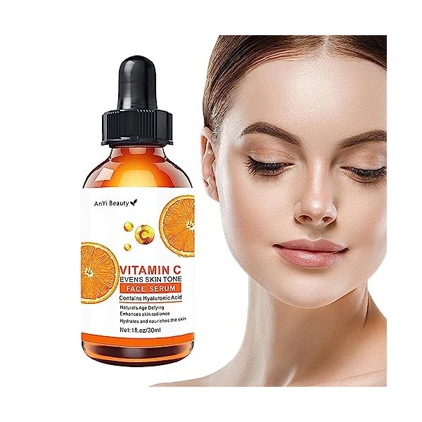 Essence de vitamine C | Essence éclaircissante à la vitamine C biologique pour un coup déclat | 1 Fl Oz Essence hydratante p