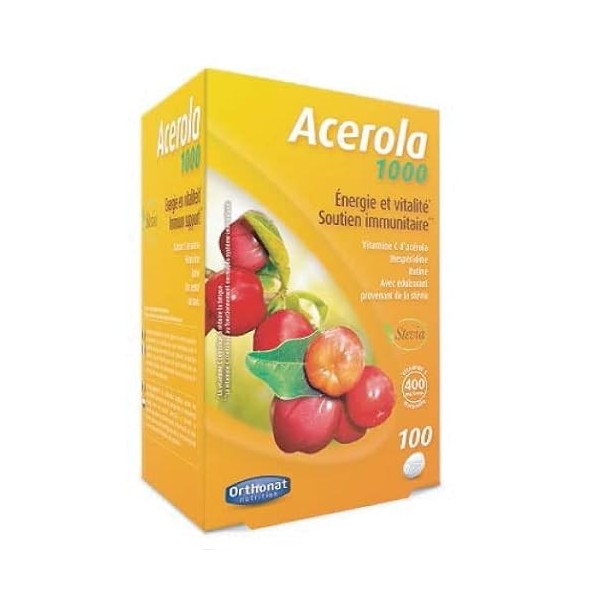 Orthonat - Acerola 1000 mg - 30 comprimés - Riche en vitamine c dorigine naturelle