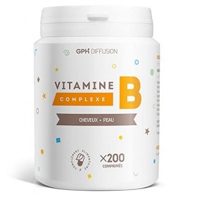 Vitamines B Complexe - 200 comprimés - Cheveux - Peau - GPH DIFFUSION